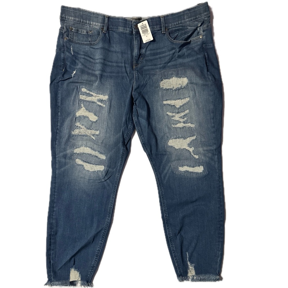 Torrid NWT Bombshell Distressed Skinny Jeans Women's 26R High Rise Stretch Denim